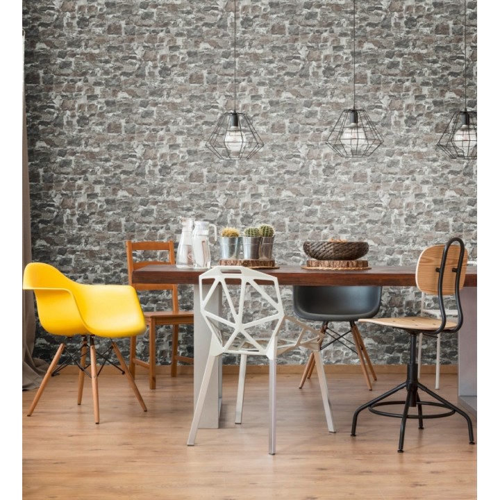 Papel pintado muro de piedra efecto realista - Orlando Street 128840