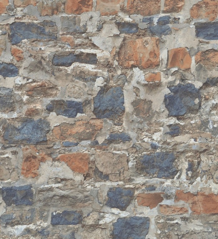 Papel pintado muro de piedra efecto realista - Orlando Street 128841