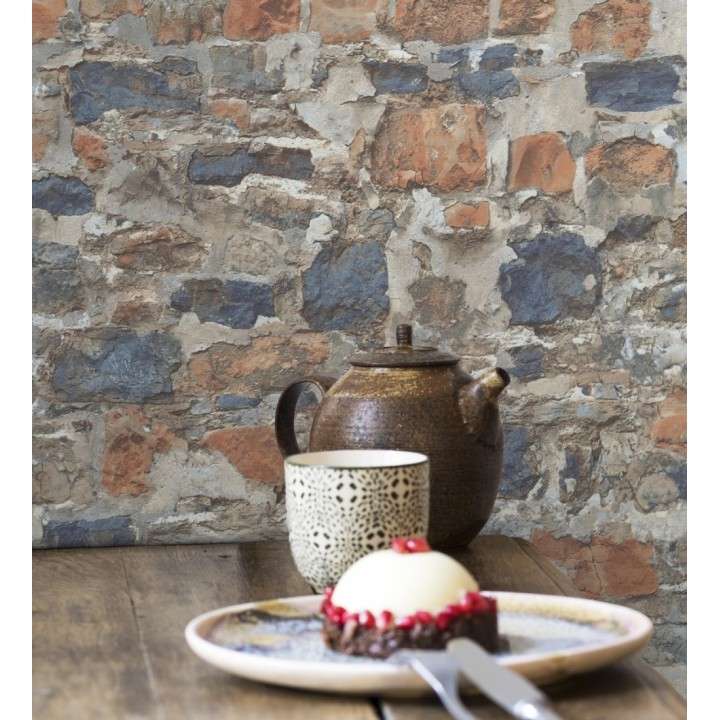 Papel pintado muro de piedra efecto realista - Orlando Street 128841