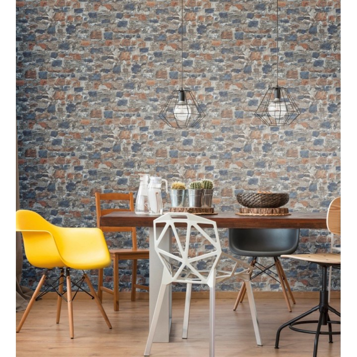 Papel pintado muro de piedra efecto realista - Orlando Street 128841