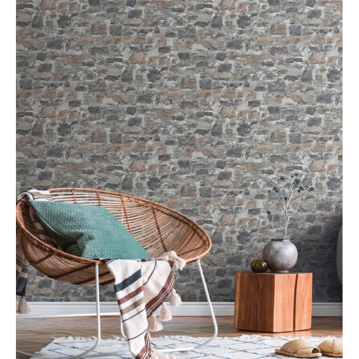 Papel pintado muro de piedra efecto realista - Orlando Street 128842