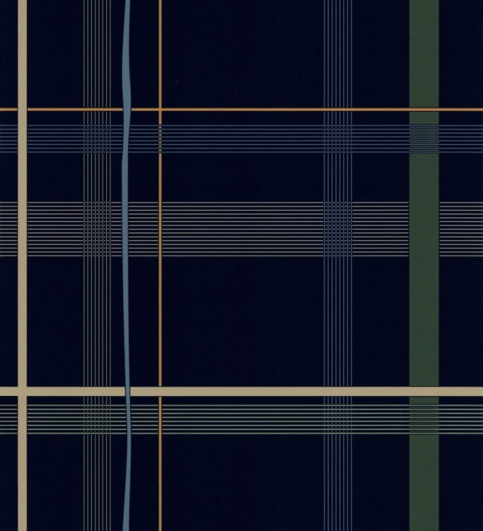 Papel pintado cuadro escocés azul oscuro - Nilton 128843