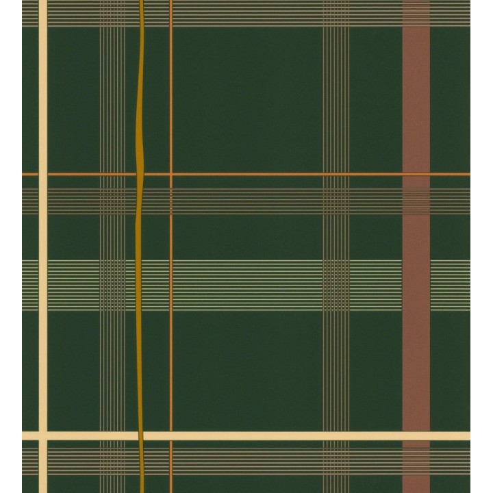 Papel pintado cuadro escocés verde oscuro - Nilton 128844