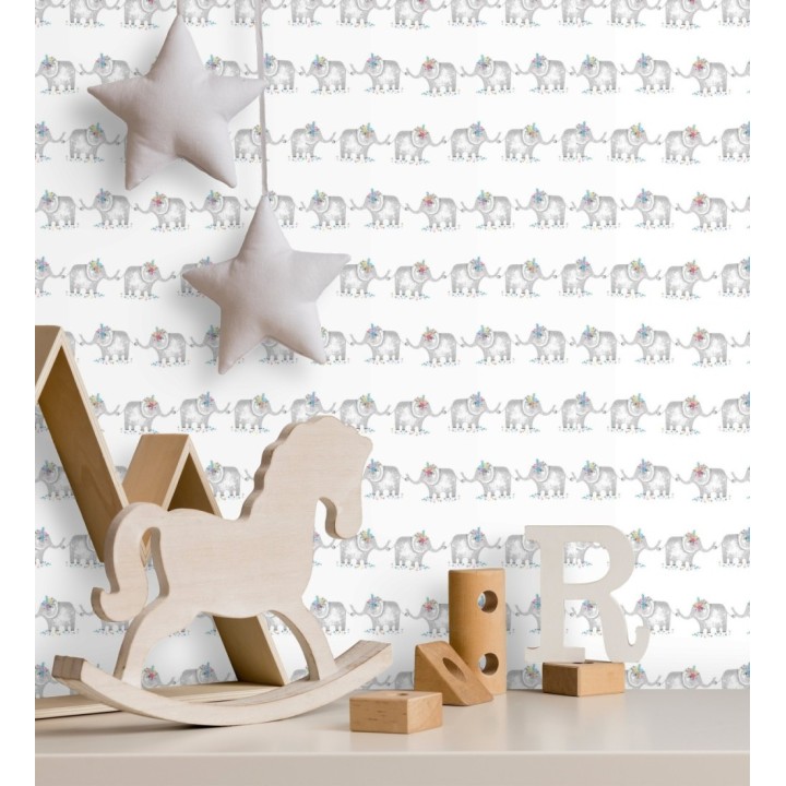 Papel pintado de elefantes en fila india - Elephants Parade 128852