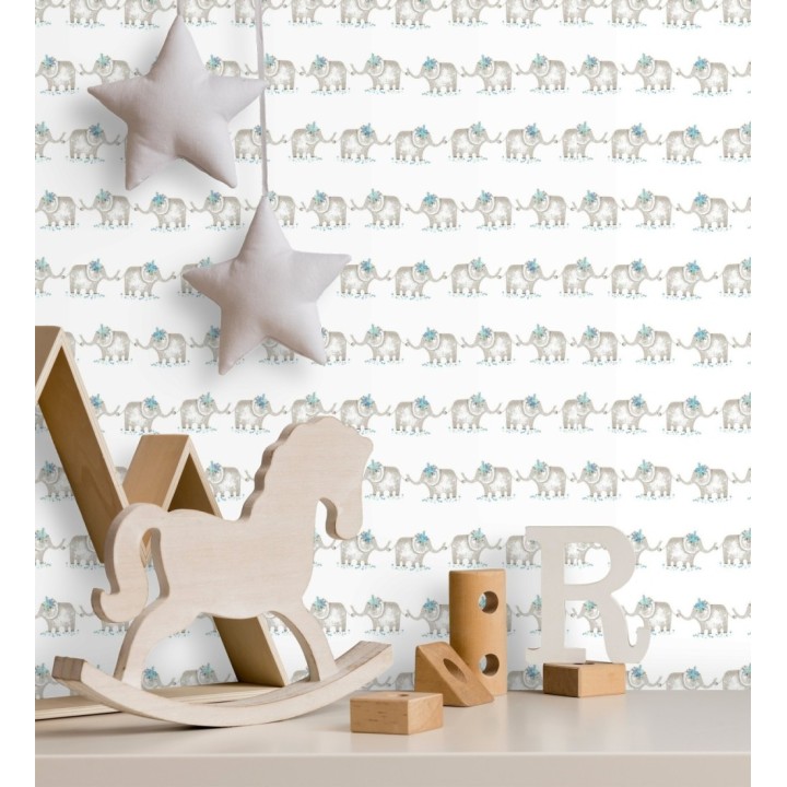 Papel pintado de elefantes en fila india - Elephants Parade 128853