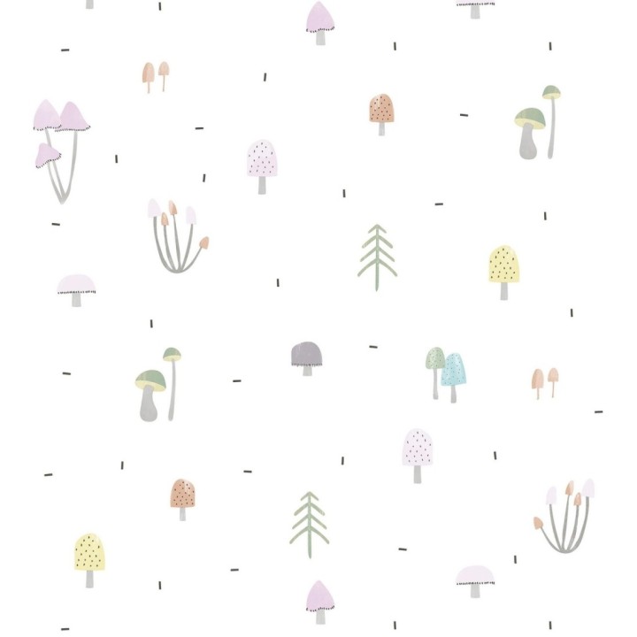 Papel pintado de setas y champiñones infantil - Magic Mushrooms 128854
