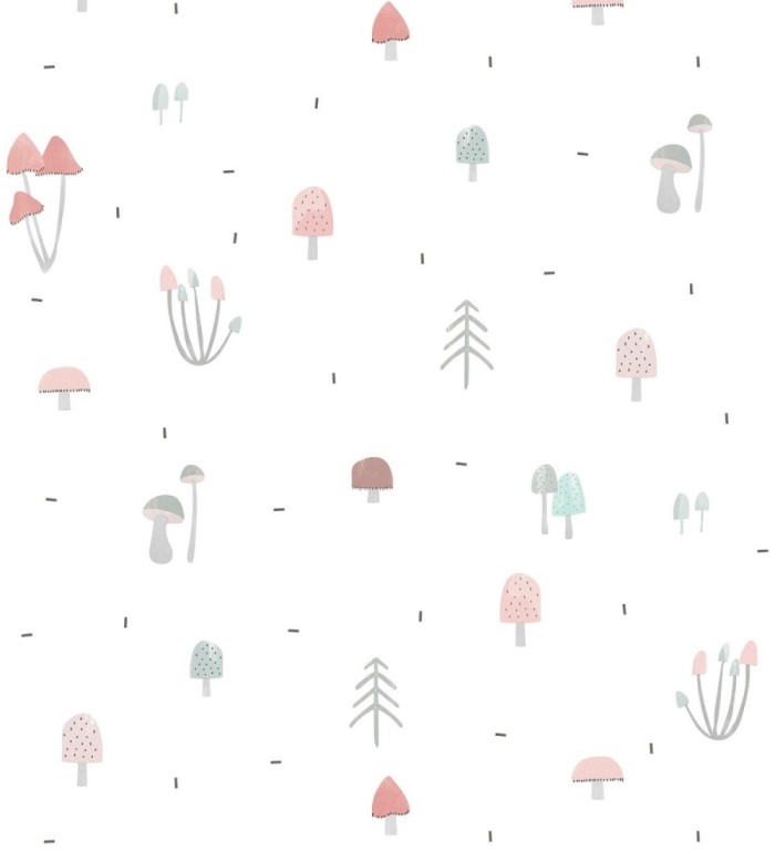Papel pintado de setas y champiñones infantil - Magic Mushrooms 128856
