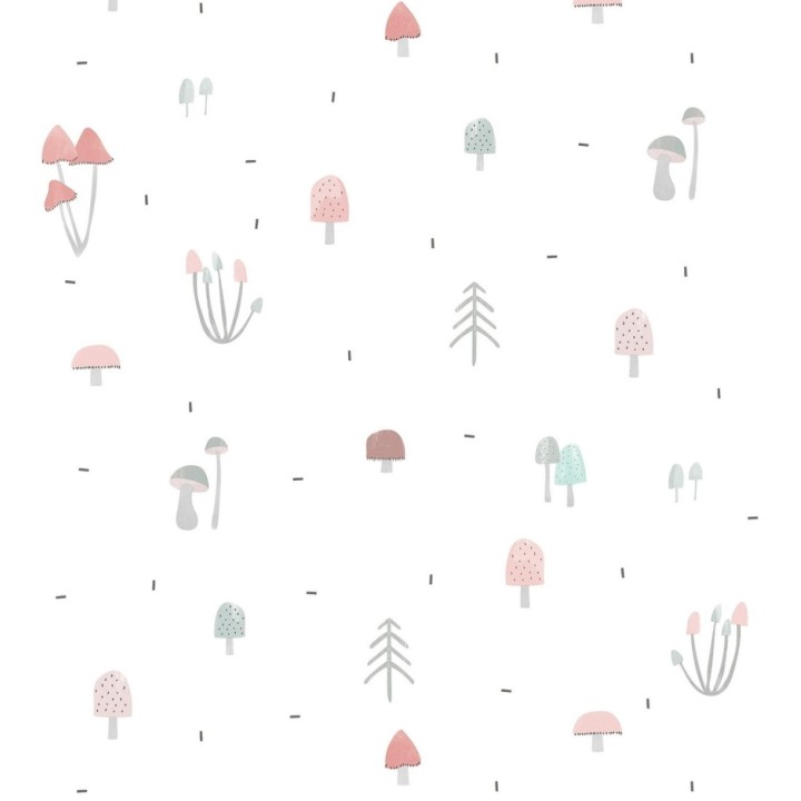 Papel pintado de setas y champiñones infantil - Magic Mushrooms 128856