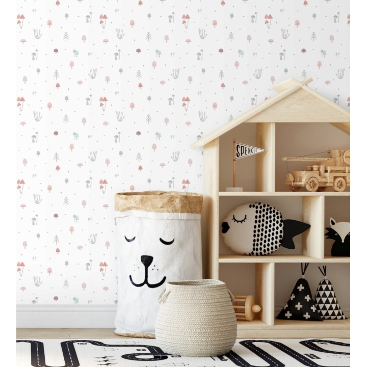 Papel pintado de setas y champiñones infantil - Magic Mushrooms 128856