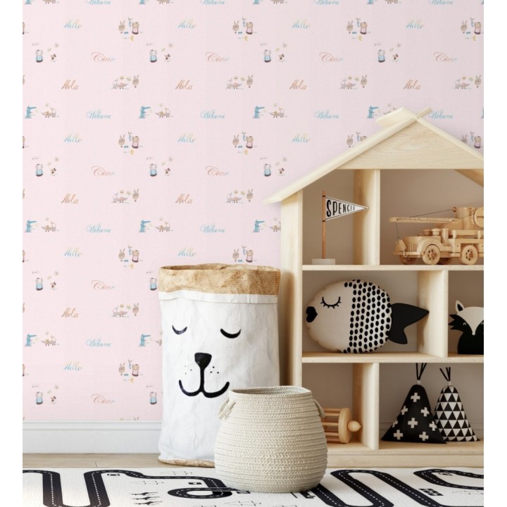 Papel pintado de de letras y animalitos - Mildred 128858