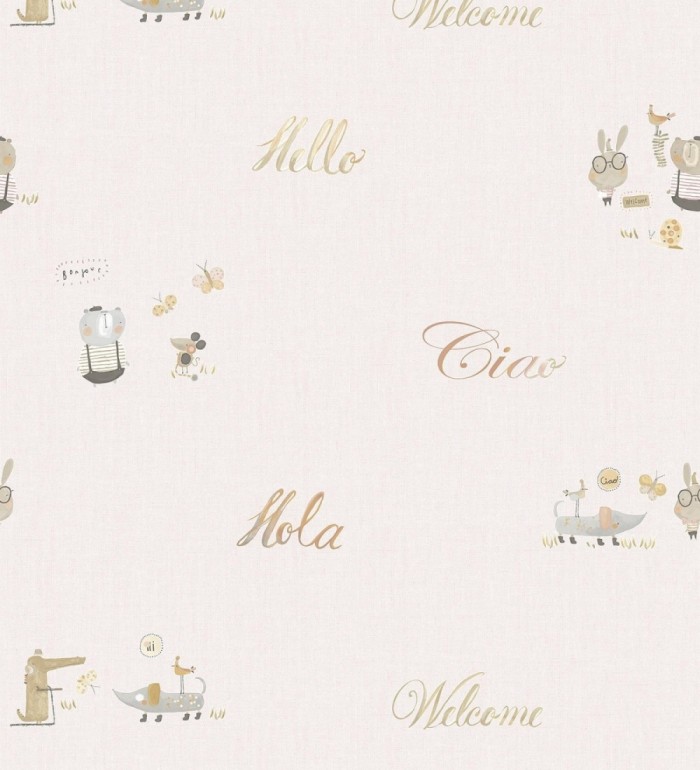 Papel pintado de de letras y animalitos - Mildred 128859