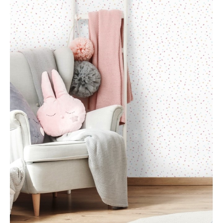 Papel pintado de lunares difuminados infantiles - Paint Drops 128860