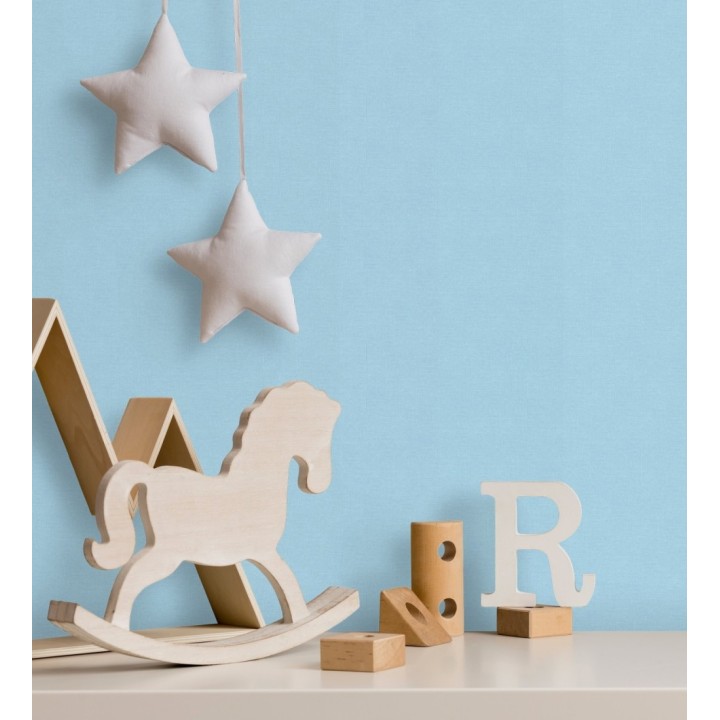 Papel pintado liso infantil color celeste - Children Canvas 128888