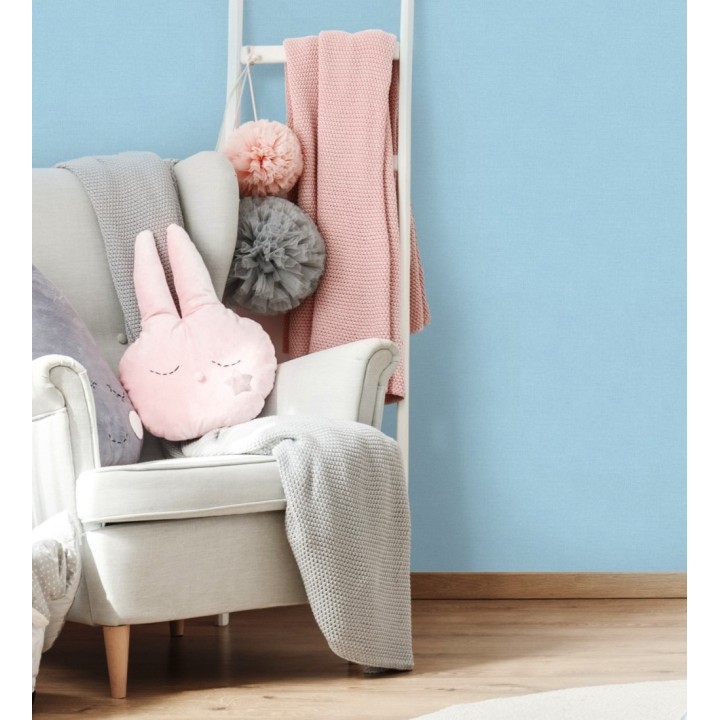 Papel pintado liso infantil color celeste - Children Canvas 128888