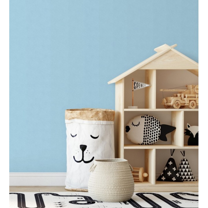 Papel pintado liso infantil color celeste - Children Canvas 128888